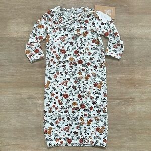 Angel Dear Autumn Ditsy Floral Bamboo Kimono Gown 0-3 months